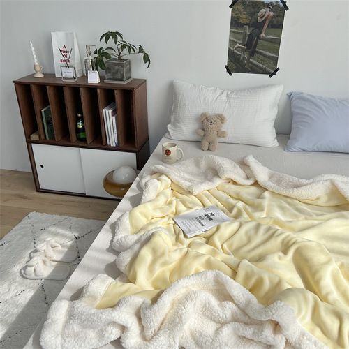 Ins Blogger Style Lamb Velvet Blanket Skin Friendly Casual Blanket Multifunctional Cover Blanket Milk Velvet Air Conditioning Blanket Nap Blanket Blanket