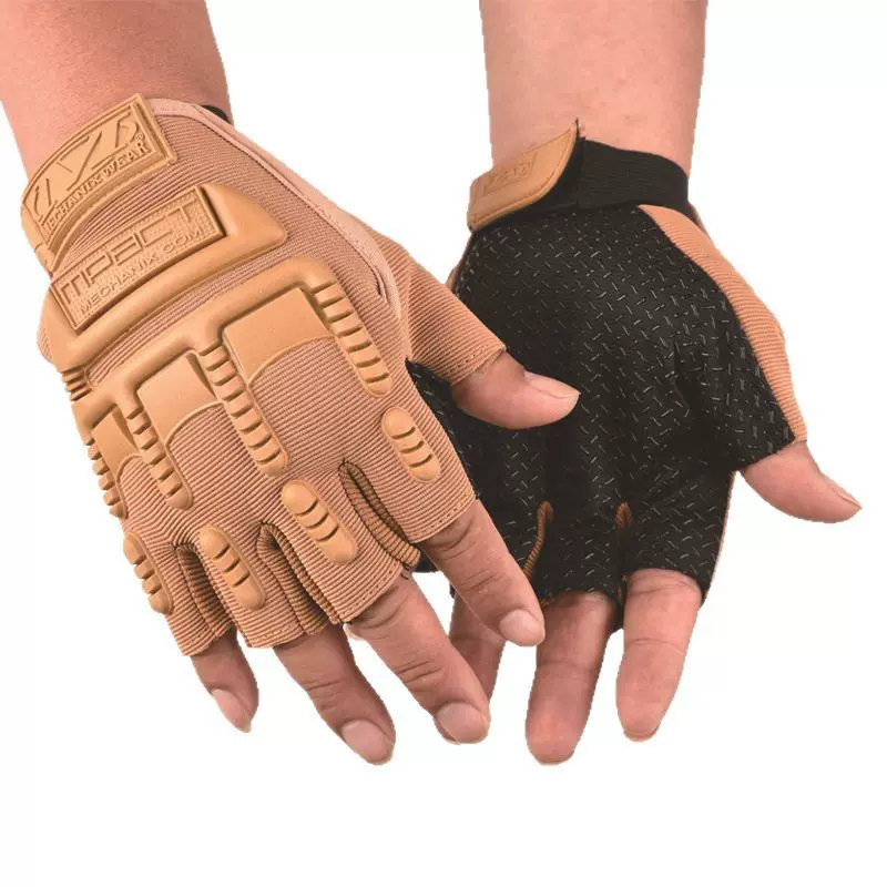战术手套半指骑行登山防滑户外防滑防护训练运动半指手套定制
