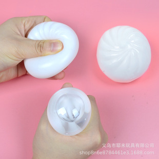 TPR simulation steamed stuffed bun water ball pinch music fall not broken squeeze not broken tpr soft glue decompression vent air out whole person toy