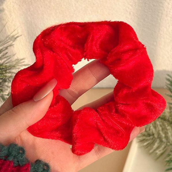 Galletas de ciervo de dibujos animados Accesorios para el cabello de Navidad transfronterizos Cuerda para el cabello tejida Anillo para el cabello de intestino grueso Vestir personas Tombros lindos de felpa