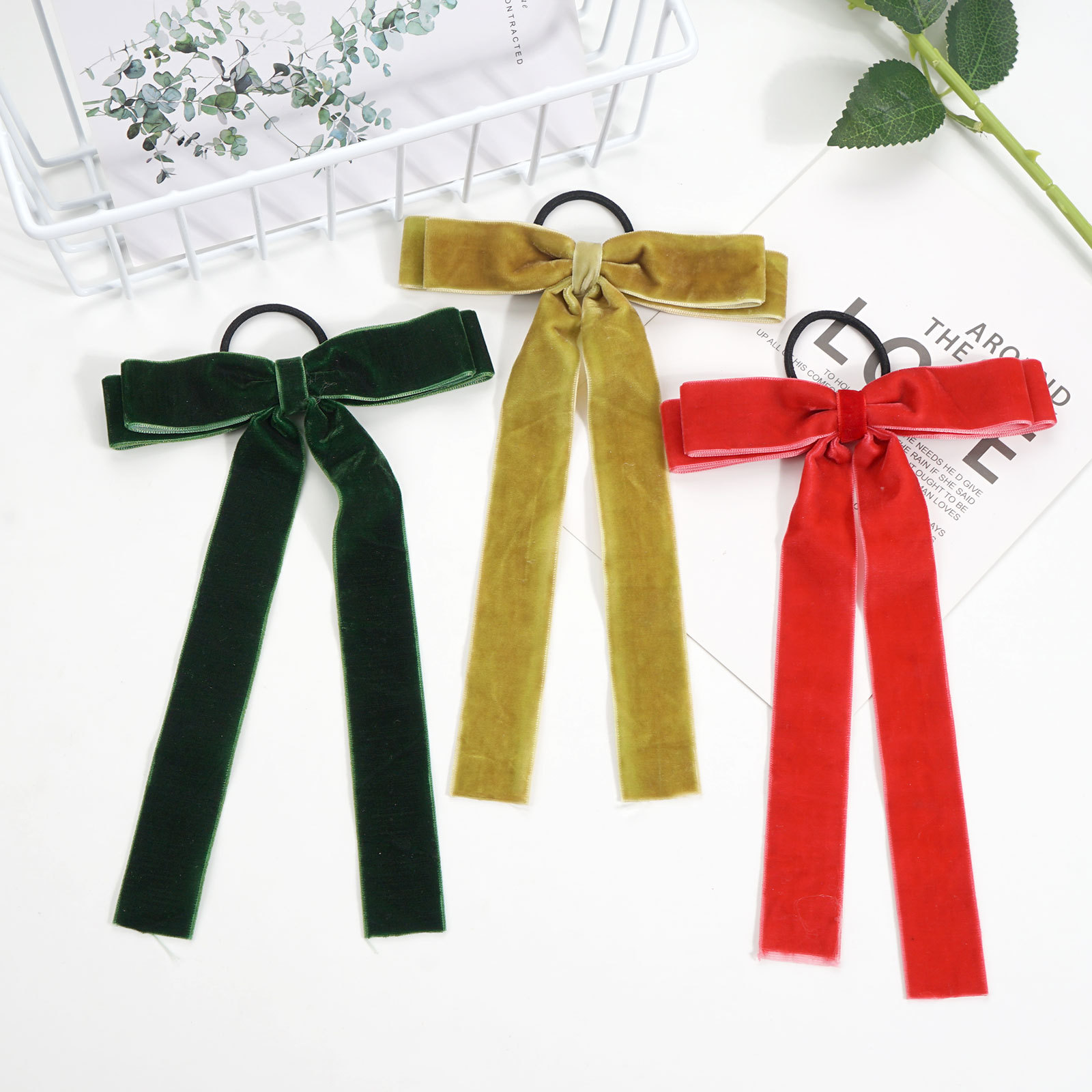Fashion Bow Knot Flannel Handmade Hair Tie 1 Piece display picture 2