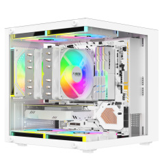 海景房电脑机箱台式机matx主板全侧透明MINI迷你小机箱diy外壳itx