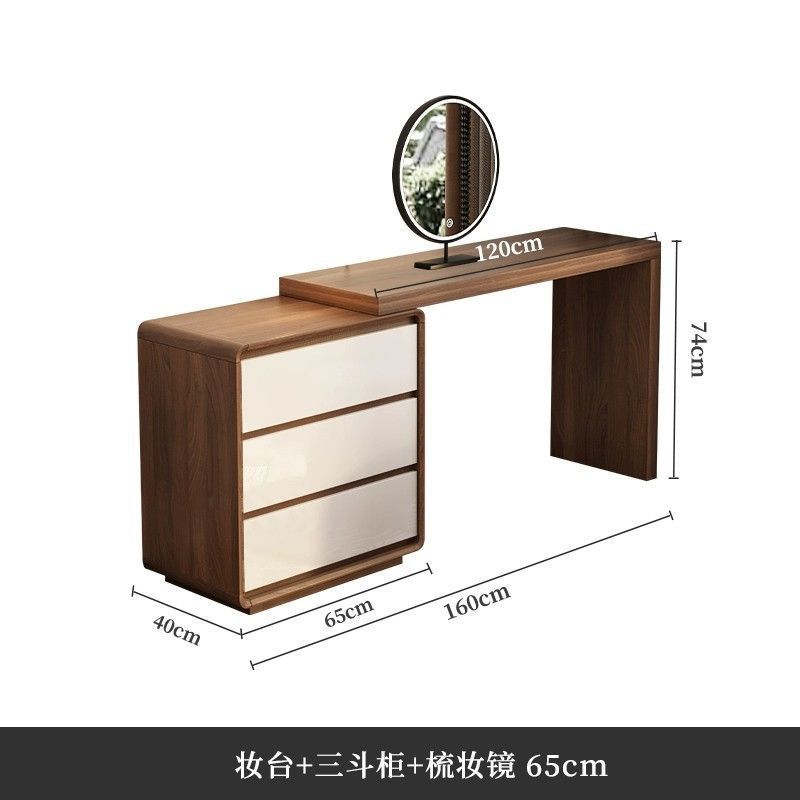 3단 서랍장 65CM 세트 화이트 + 화장대 + 거울