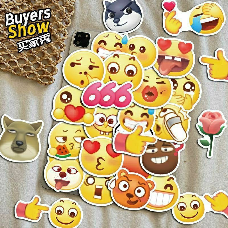 200贴抖音emoji表情包贴纸可爱卡通搞笑搞怪手机壳