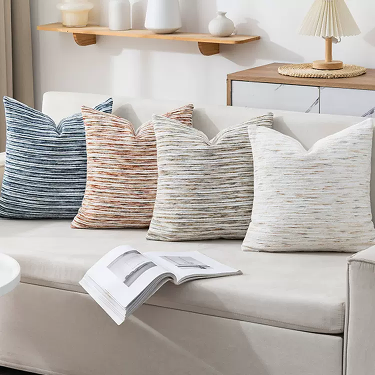 跨境新款抱枕套高密雪尼尔沙发床头靠枕不含芯办公室靠背垫腰垫