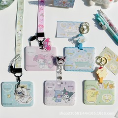 Horizontal card holder with adjustable retractable lanyard—Melody-style, perfect for doctors, nurses, ID badges, campus passes, and student cards.