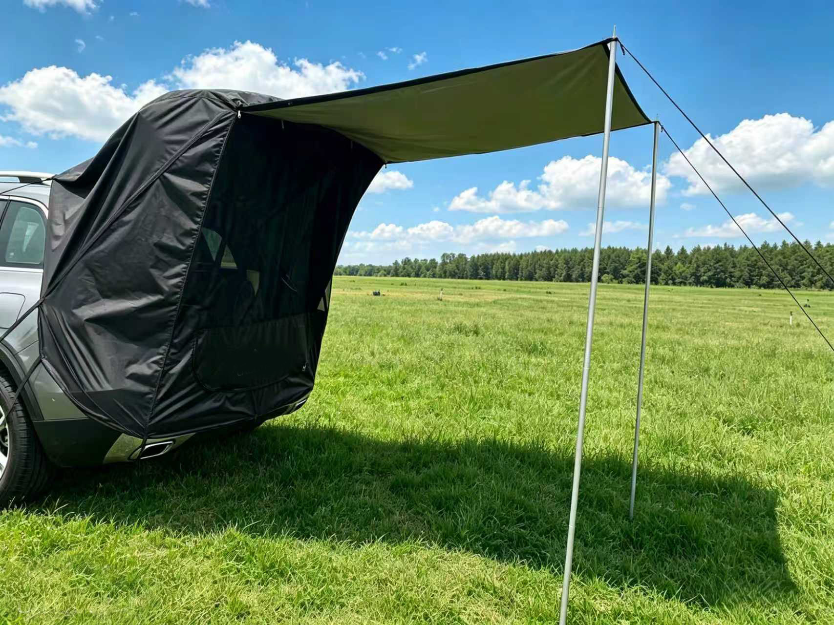 Outdoor Self-Driving Tour Barbecue Camping Car Travel Tent Sunshade Rainproof Trunk Car Rear Extension Tent