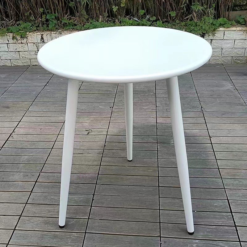Mesa redonda de acero al carbono impermeable para exterior, balcón, bar o restaurante