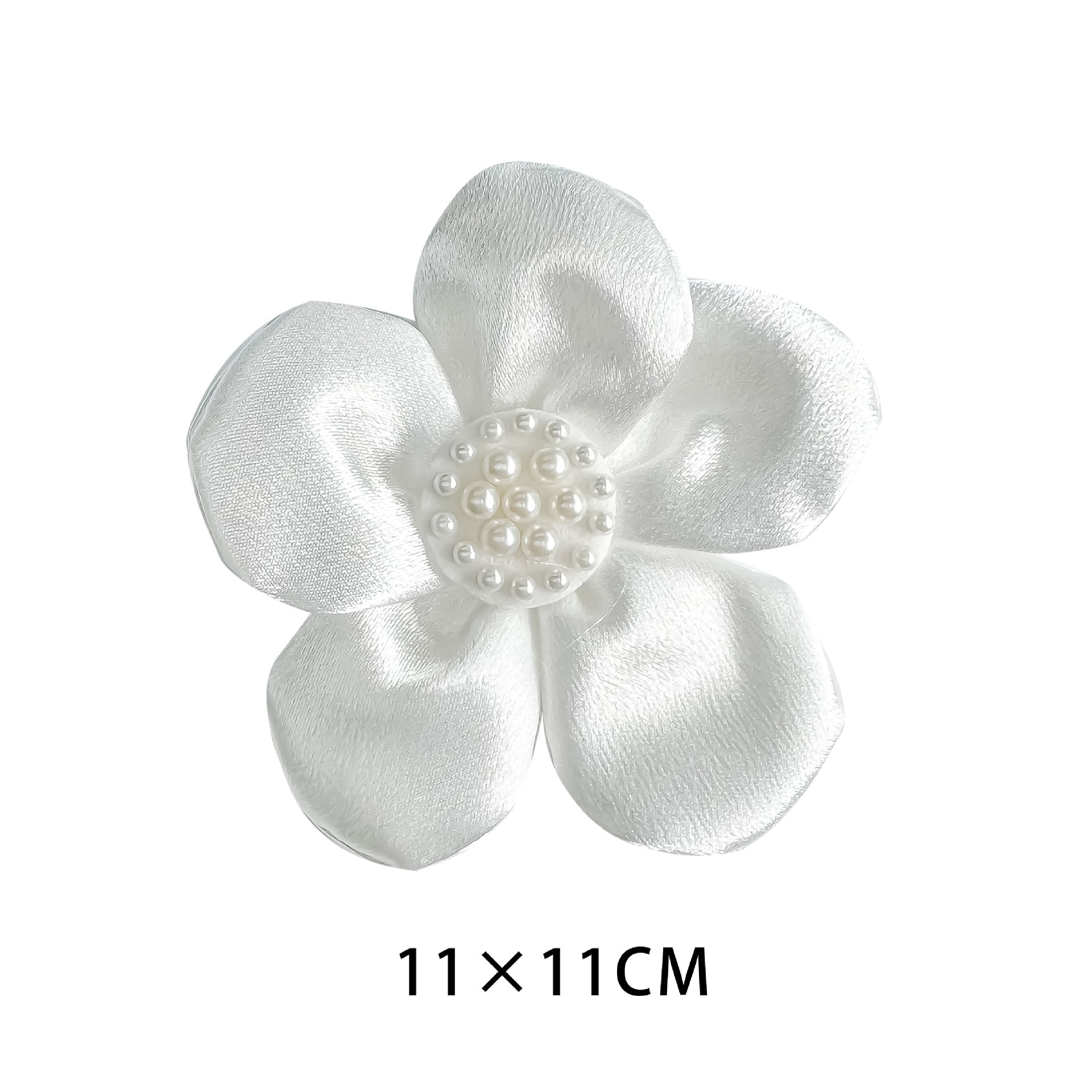 Perla tridimensional hecha a mano en blanco y negro gran flor decoración broche ropa zapatos sombreros bolsos calcetines accesorios lindos