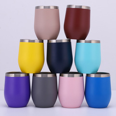 メーカー直販クロスボーダー12oz304二層ステンレス保温カップスプレー卵殻カップワイングラスu型カップマーク