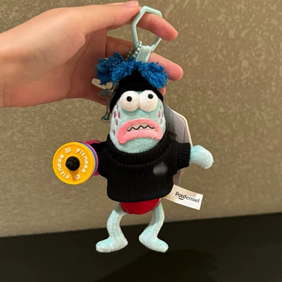 Pluş açarlıqlar: Dumb Fish Doll - black-t-barbell-panic-fish-small-pendant-genuine-authorization