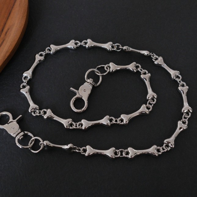 Originale Hundehose, neue Nische, Metall, europäisch und amerikanisch, Unisex, Ketten- und Knochenstil, Taillenhängung_voghion.com