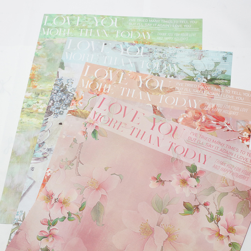 Hua Xiyu su serie de pintura al óleo de papel de envoltura de flores impresión retro diy regalo ramo de flores papel de envoltura de flores