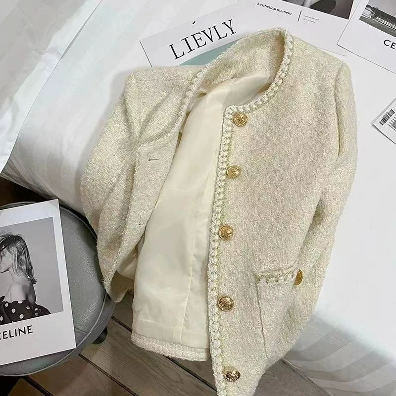 Шерстяная куртка, коллекция 2023 года, осень, стиль Chanel, французский стиль