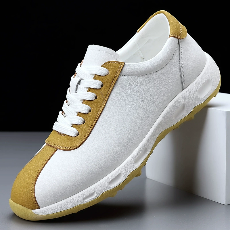 Весенние универсальные модные белые туфли, мужские спортивные повседневные туфли с низким берцем на шнуровке, нескользящая уличная походная обувь на толстой подошве для мужчин