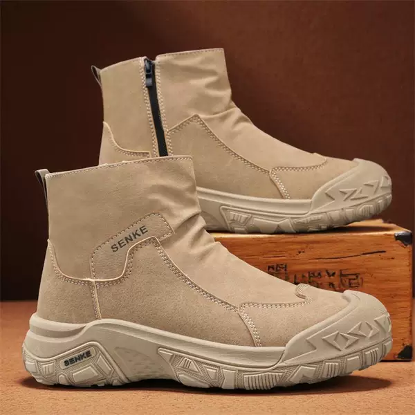 Boots for Men, Autumn and Winter New Style, Casual Men's High-Top Work Shoes, Stain-Resistant, Waterproof Martin Boots, Retro Suede Men's Boots