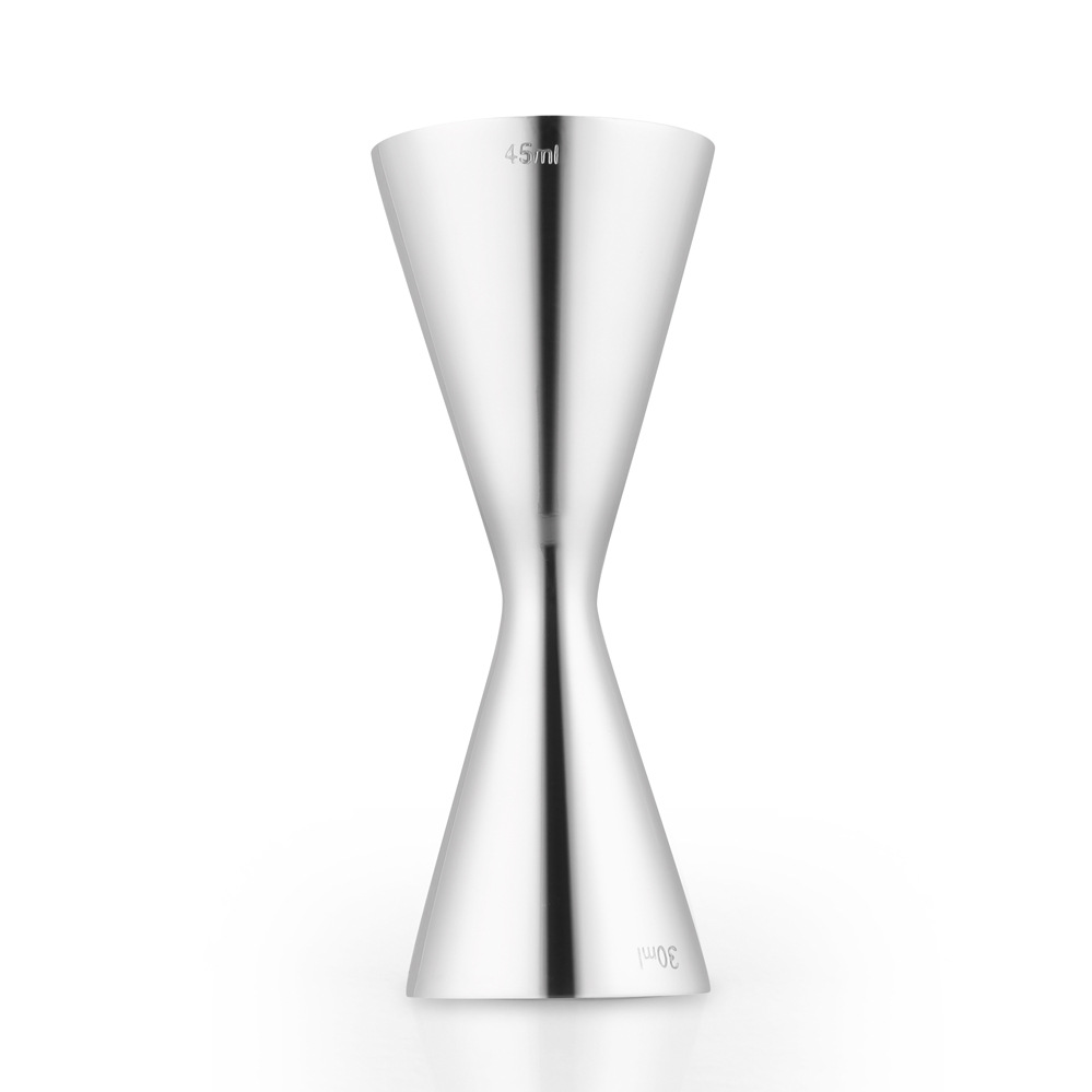 Taza de medición de cóctel de doble cabeza de acero inoxidable 304 con escala anillo de oro dispositivo de medición de vino taza de cintura pequeña