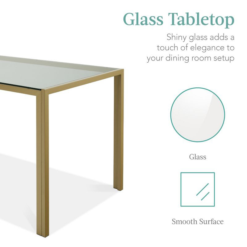 Mesa de comedor de vidrio temperado personalizado transparente nórdica simple rectangular mesa de comedor para cuatro personas mesa de comedor image 3