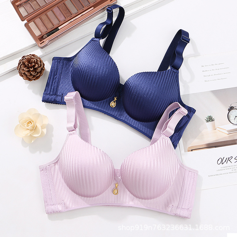 Big Beauty Thickened Super Thick Steamed Bread Cup Underwear Women's Small Chest Flat Chest Special 8cm Bra Set AA Cup