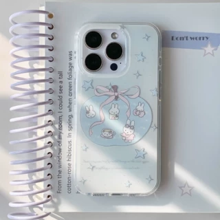 蓝色星星苹果米菲兔链条适用苹果17promax手机壳iPhone15pro/14女