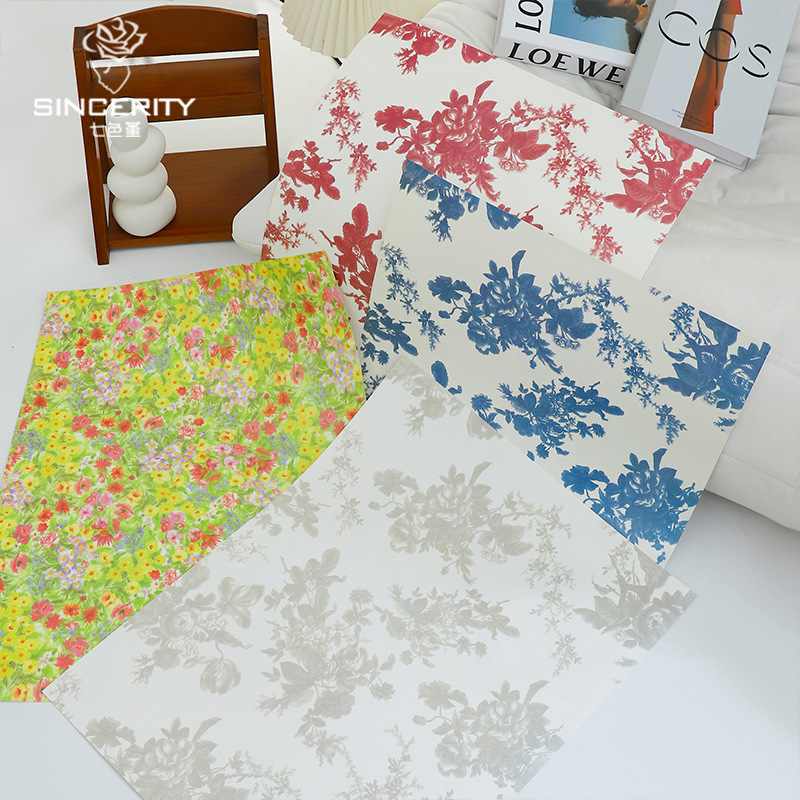 Siete colores, 180g, cartón duro impreso grueso, papel de embalaje de flores, ramo, papel de modelado de flores, material de bricolaje floral