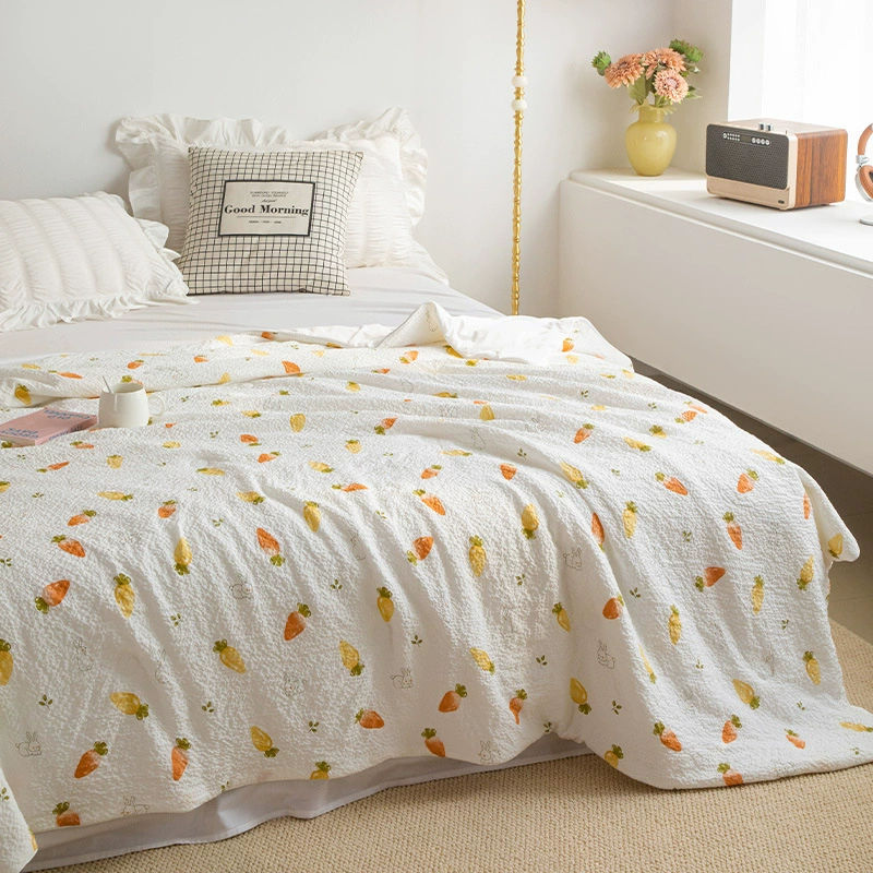 Летнее одеяло из сирсакера моющееся хлопковое одинарное двойное летнее прохладное одеяло кондиционер тонкое одеяло приятная для кожи ткань для общежития одеяло с героями мультфильмов Four Seasons
