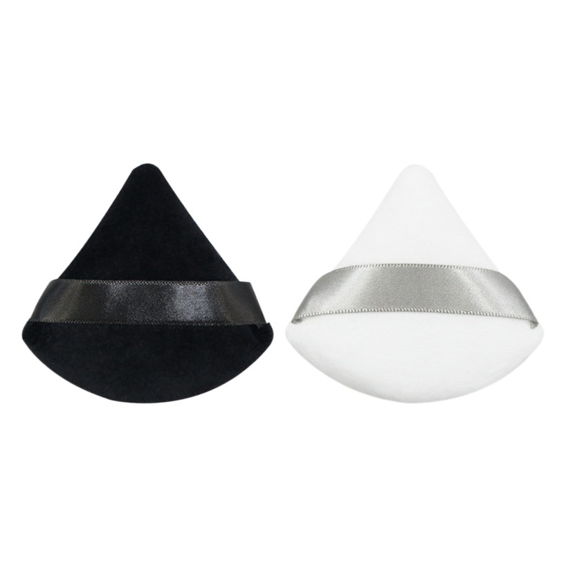 Nuevo triángulo negro soplo de polvo seco en forma de abanico de soplo de maquillaje soplo de polvo de miel mojado y seco herramientas de maquillaje de doble uso transfronterizo exclusivo