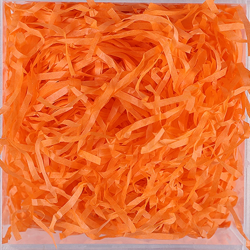 Фабричная продажа коробка подарочная из хлопка бумажной крошки (crushed paper silk) и травяной стебель из шелковой ткани, пасхальная-fold заполнение бумажными волокнами 20 грамм