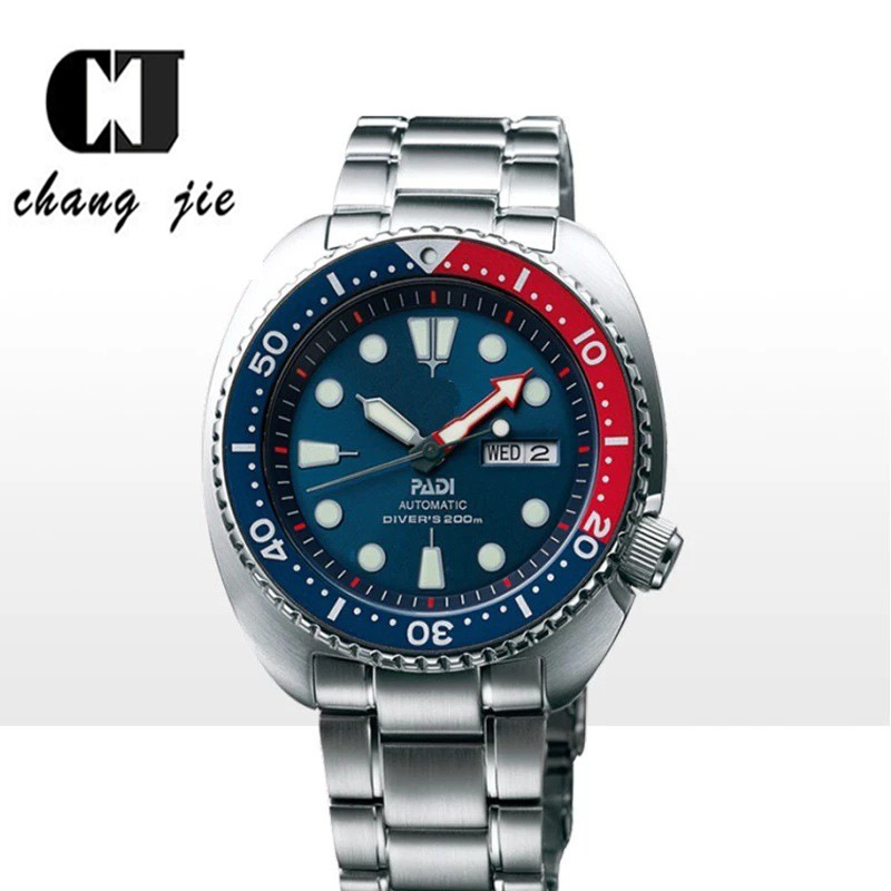 Two-color rotating ring steel band quartz men's watch double calendar watch quartz watch men's engraved F11