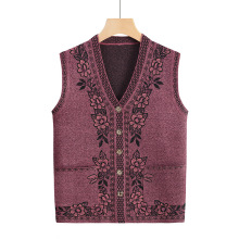 中老年女装妈妈春秋装保暖背心老人开衫外套马甲奶奶装毛衣针织衫