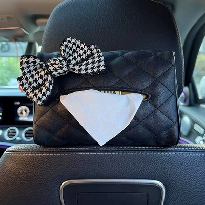 Headrest Neck Pillow Women's Winter: Sürətlər qutusu və əl tormozu başlıqları - houndstooth-pig-tissue-box