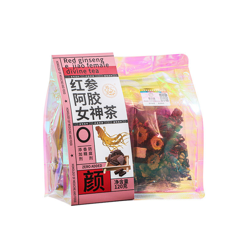 紅参阿膠女神茶120g10袋気血双補養生茶バラ阿膠代用茶養顔花茶|undefined
