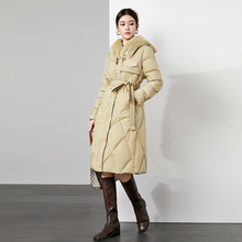 羽绒服 白鸭绒2025冬季时尚中长款高级感毛领新款收腰女式羽绒衣