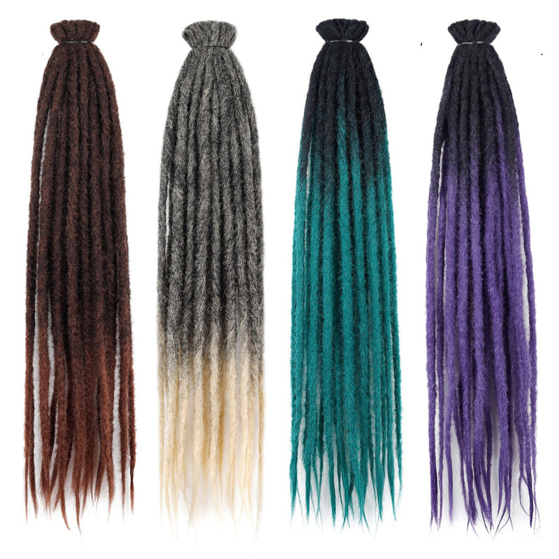 24inch Double Tail Felt African Girls Dreadlock Hand Crochet Wig Hair Extensions 24inch Double Tail Felt African Girls Dreadlock Hand Crochet Wig Hair Extensions