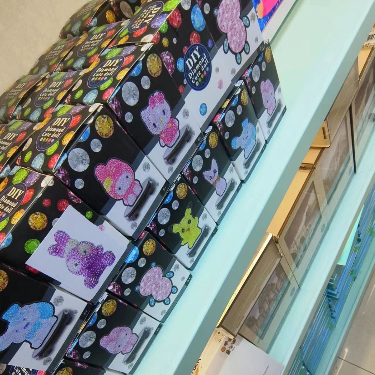 Adorno de resina con diamantes DIY, figuras de oso, unicornio y ciervo decoradas con cristales, manualidad artesanal brillante