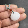 Seal white jade, pendant, bag decoration heart-shaped jade