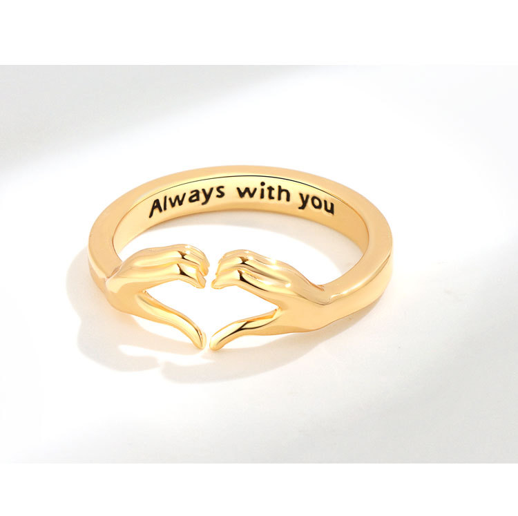 Letter, Gesture, Heart Shape Pattern Wholesale Simple Style Letter Gesture Heart Shape Copper Plating Open Rings