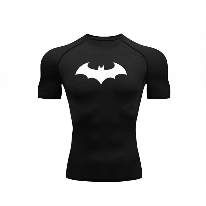 Batman, ventas de fabricantes de explosiones transfronterizas, camisetas apretadas para hombres, secado rápido, camisetas deportivas de alta elasticidad.