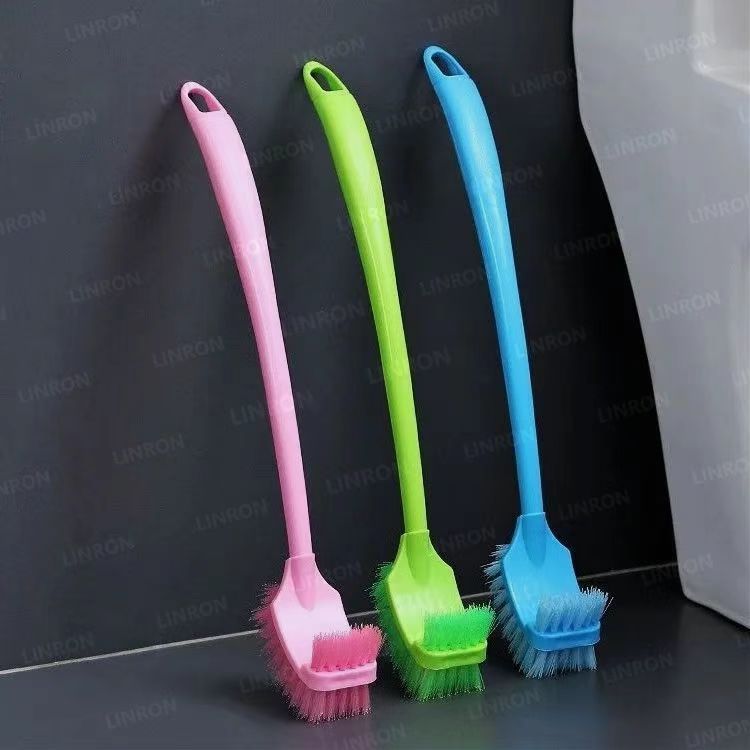 Household Bathroom Long Handle Cleaning Brush Set Soft Bristles Wash Toilet No Dead Angle Base_voghion.com