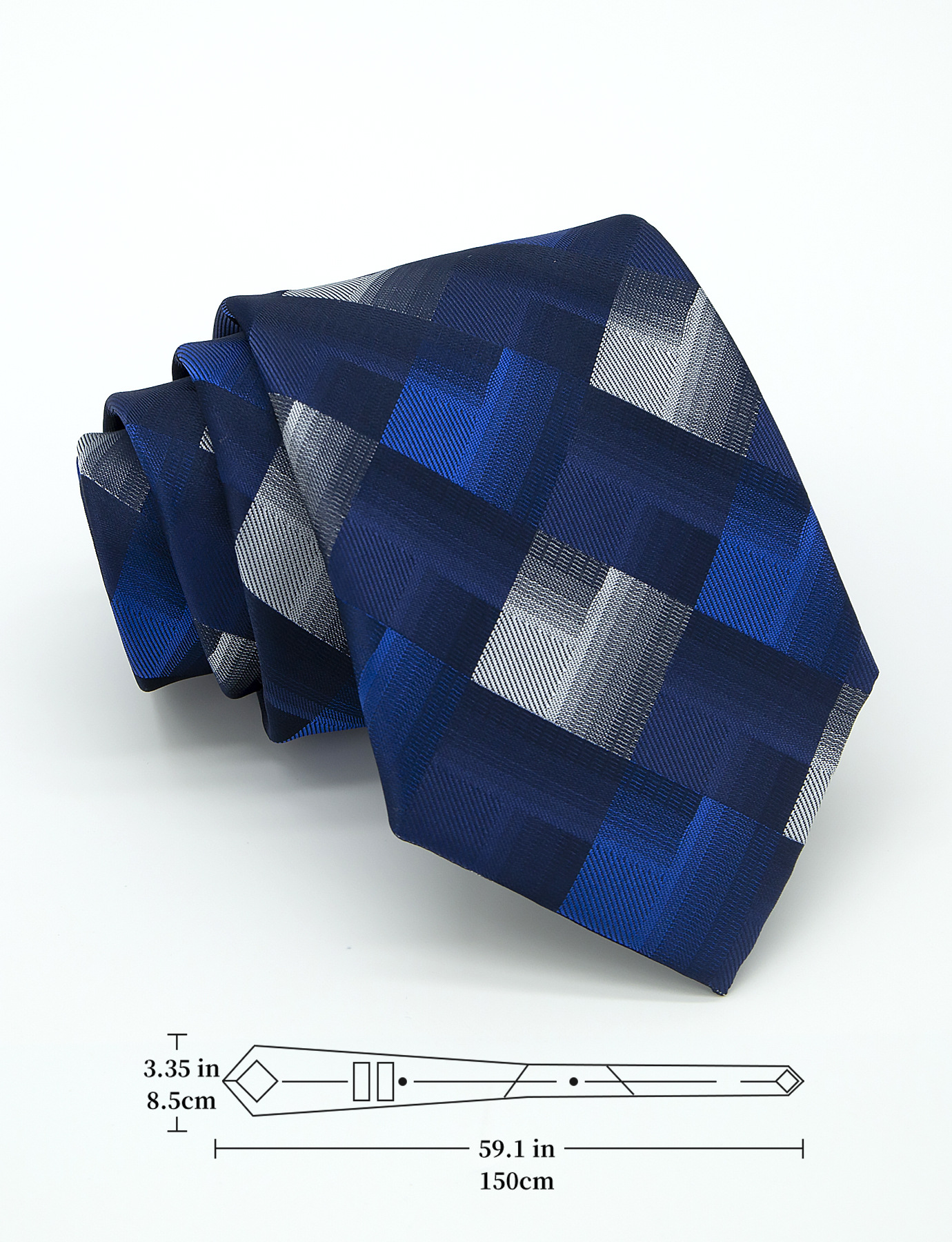 Entreprise Formel Bande Plaid Polyester Unisexe Cravate display picture 24