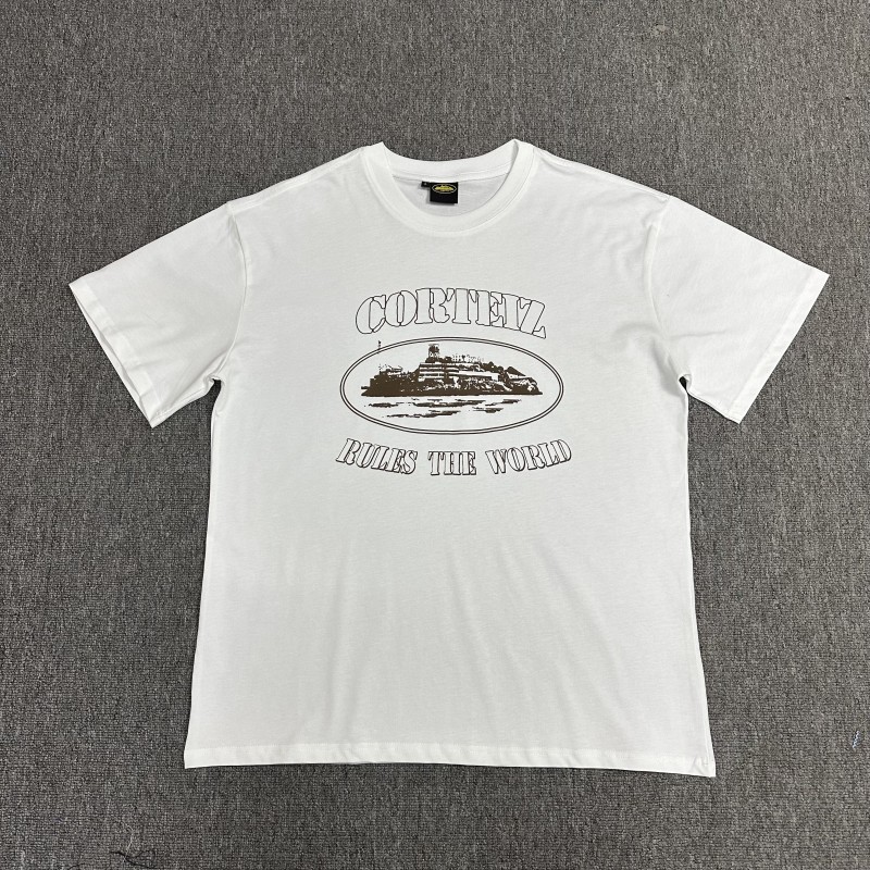 Comercio exterior al por mayor Alcatraz Basic Series C0rteiz Phantom Letter Logo Camiseta impresa Traje de pareja