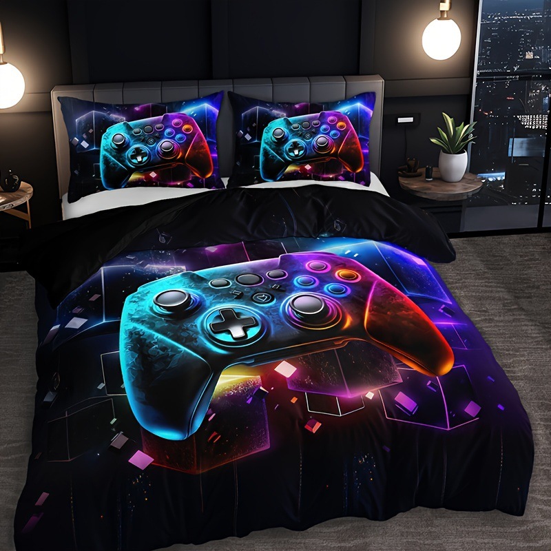 Impresión digital transfronteriza abrasión edredón juego de deportes electrónicos kits textiles suaves pro-piel TEMU / JIT