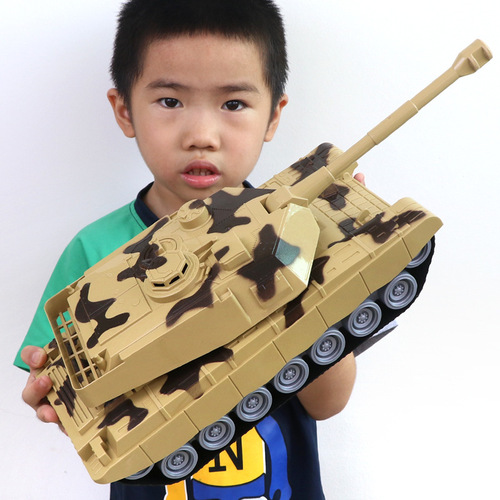 Large 42CM tank toy children's inertia simulation toy car chariot model street stall toy wholesale supply