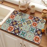 跨境批发硅藻泥杯垫欧式古典家用碗盘防烫隔热垫厨房台面沥水垫