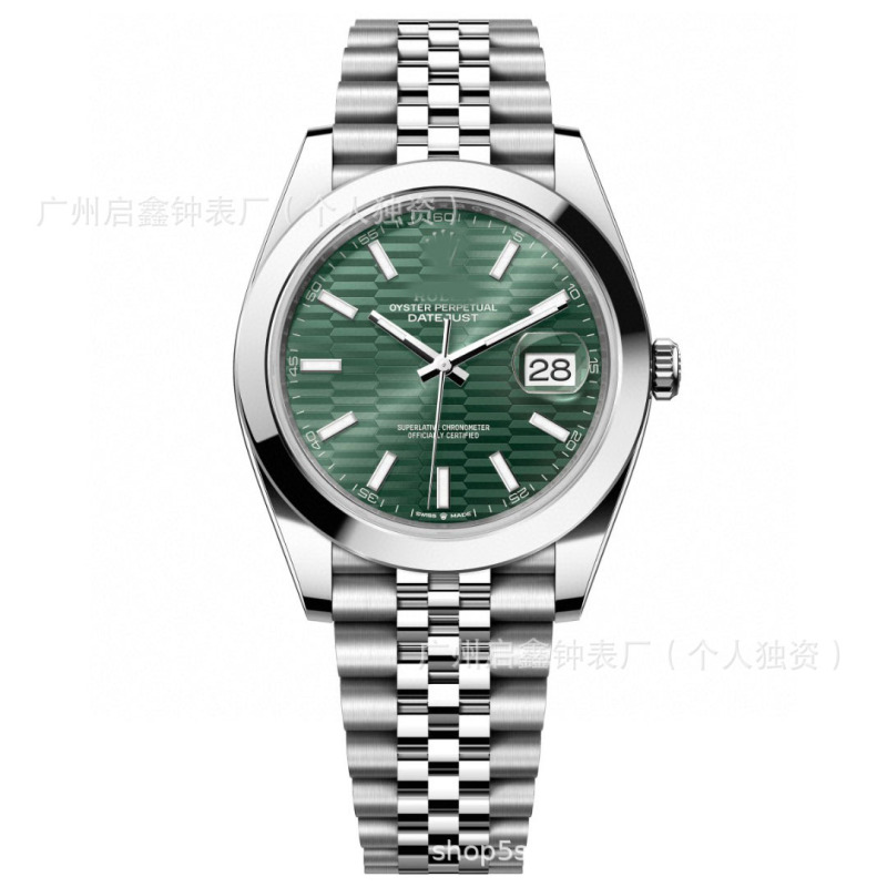 Cross-Border Foreign Trade Oyster Perpetual Datejust Watch Olive Green Aperture Datejust Men's Fully Automatic Mechanical Watch Wholesale