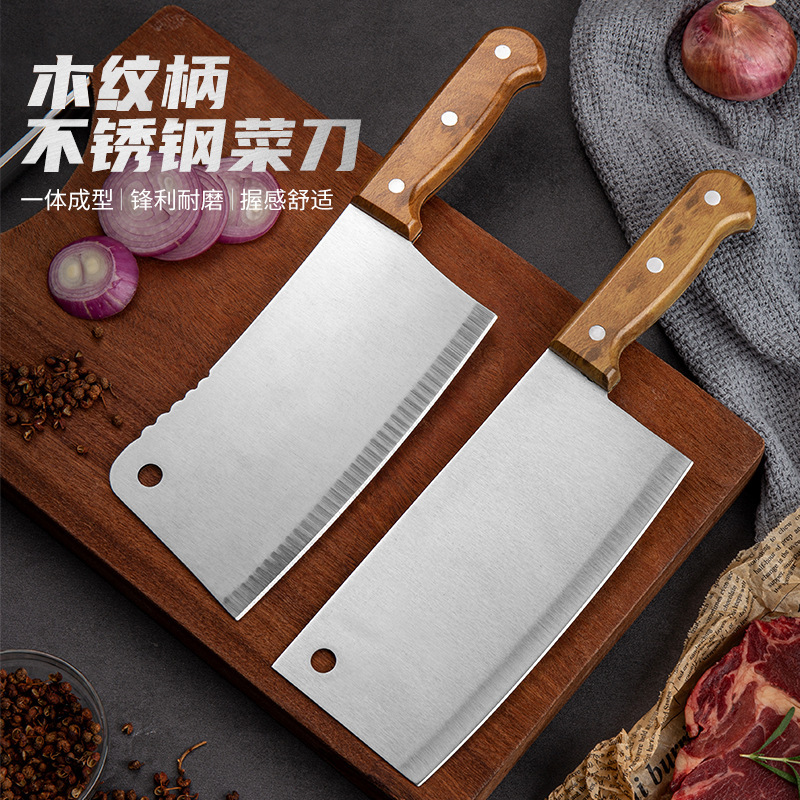 Stainless Steel Kitchen Knife Chef Kitchen Tools for Cutting Vegetables and Chopping, Street Stall Products, Household Bone Chopping and Slicing Knife, Stall Supply