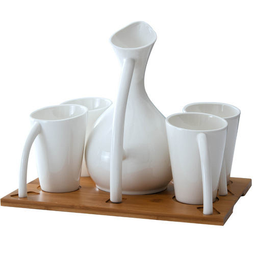 Cross-border ZAKKA wind cool kettle ceramic cup one pot four cups large capacity ceramic kettle set slanted water cup