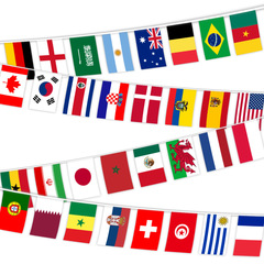 2022 Qatar World Cup Flag Stringing Top 32 Fan Flags 14*21cm Hanging Flag 20*28cm Pulling Flag Manufacturer