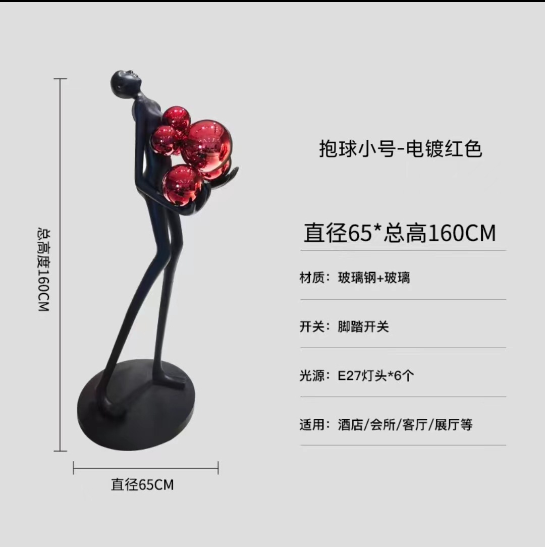 Moderno retrato arte estatua celebración lámpara de pie casa exposición salón ventana arte gran figura decoración lámparas