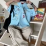短袖美式夏季宽松华夫格